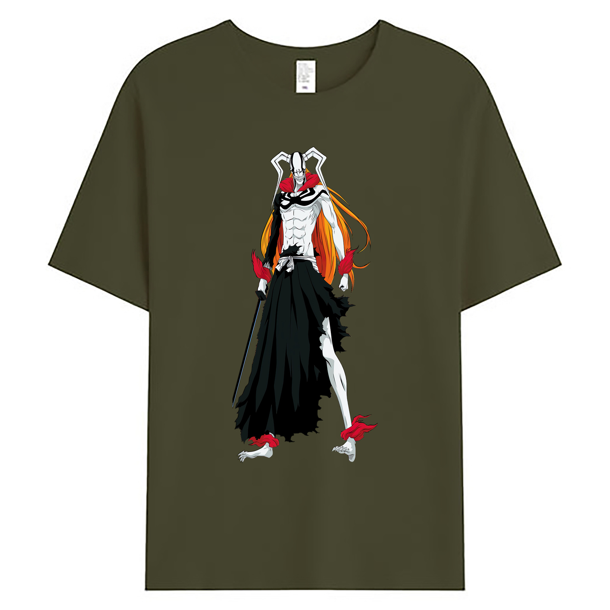 （画像用） ブリーチ 黒崎一護（くろさき いちご）BLEACH Kurosaki Ichigo 綿100％ メンズ半袖Tシャツ｜肌触りやわらか＆通気性
